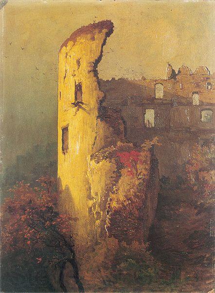 Wojciech Gerson Ruins of castle tower in Ojcow Norge oil painting art
